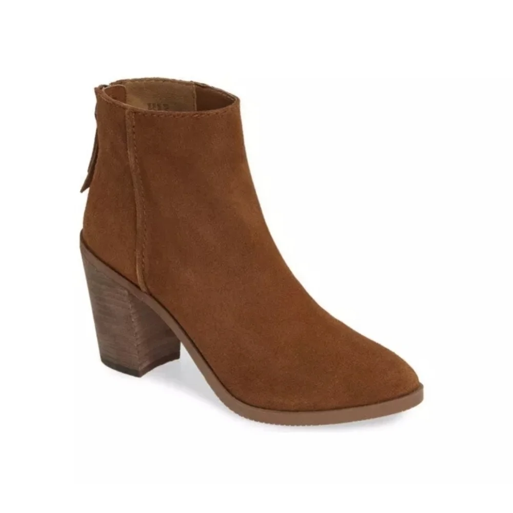 BP Brown Suede Leather Ankle Booties Size 9.5